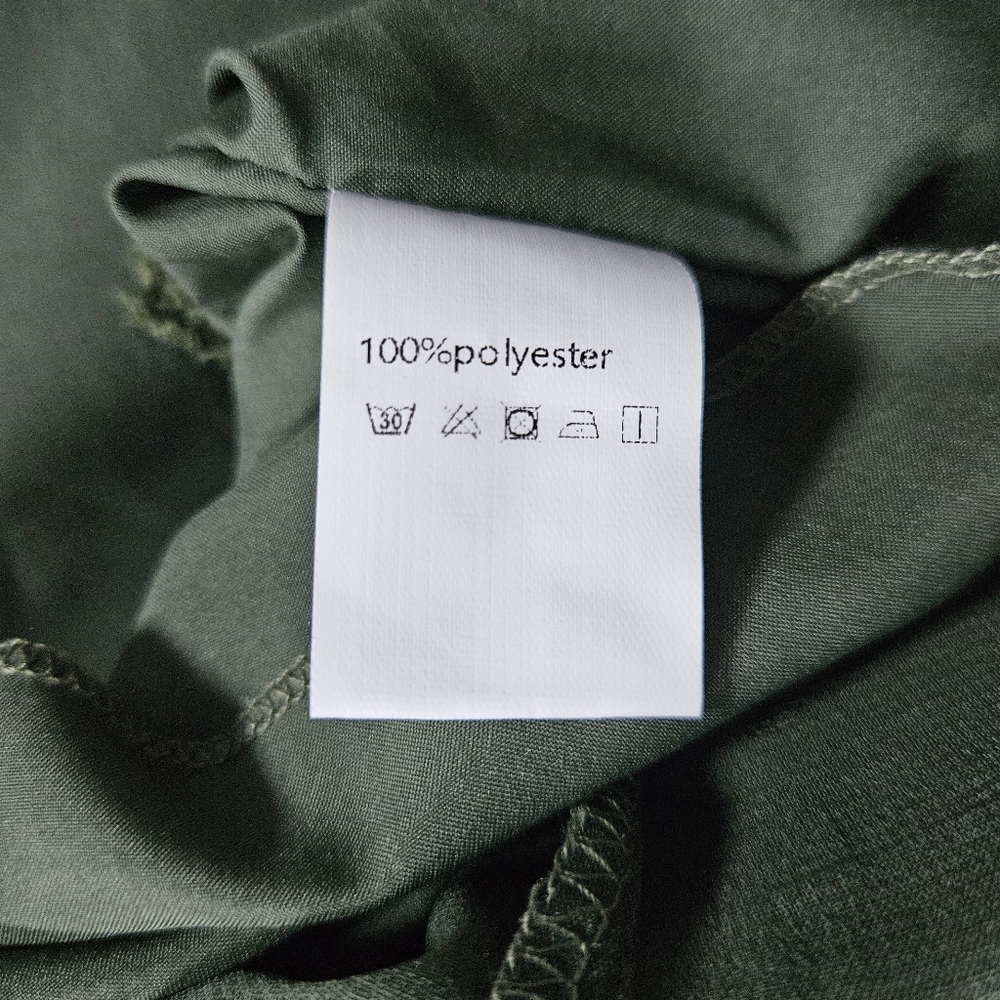 Kirundo Women’s Army Green Dress Size M V Neck Swiss Dot Ruffles NWT - Picture 8 of 10